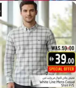 WZ White Line Mens Casual Shirt F/S