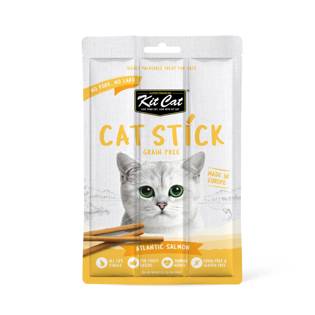 kit cat ستيك للقطط خال من الحبوب بسلمون الأطلسي