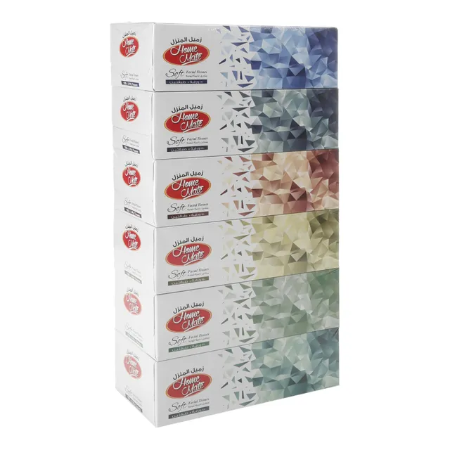 Home Mate Soft Facial Tissue Box 2ply Value Pack 6 x 150 Sheets