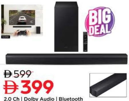 Samsung 2.1 Sound bar HW-B450F/ZN 2.0 Ch, Dolby Audio, Bluetooth