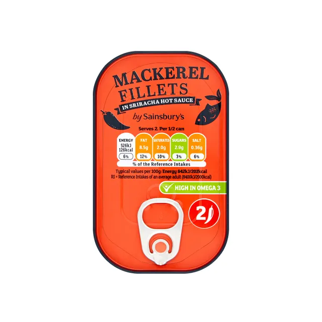 Sainsbury's Sainsburys Mackerel Fillets In Sriracha Hot Sauce