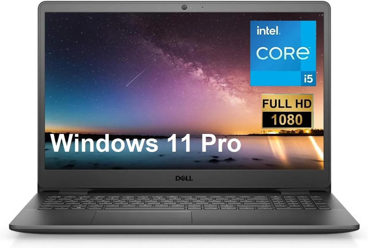 Dell لابتوب أعمال 2023 Inspiron 15، شاشة 15.6" 1920x1080 FHD، معالج 12th Intel i5-1235U 1.30 حتى 4.4 GHz، رام 16GB، تخزين 1TB SSD، نظام Win 11، كاميرا ويب، بلوتوث، أسود كربوني