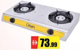 Clikon موقد غاز ستانلس ستيل بشعلتين Ck2144