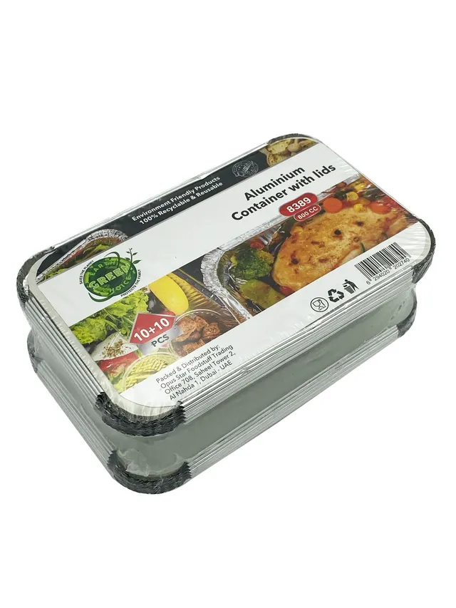 Earth Green Choice Alumunium Container - 800 Cc - 2 x 10's