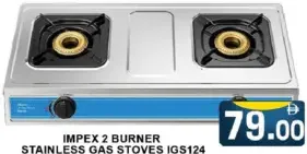 Impex 2 Burner Stainless Gas Stoves IGS124