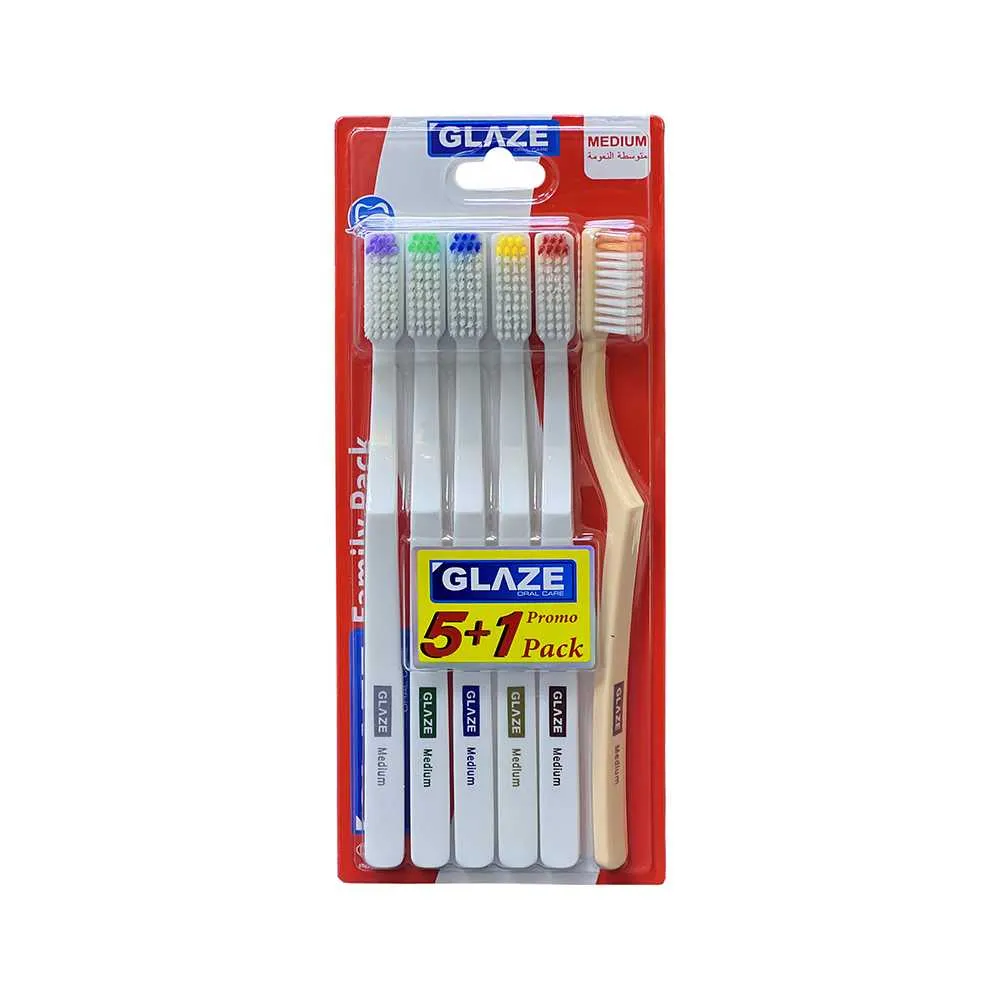 Glaze عبوة عائلية لفرش الأسنان - 6 pcs