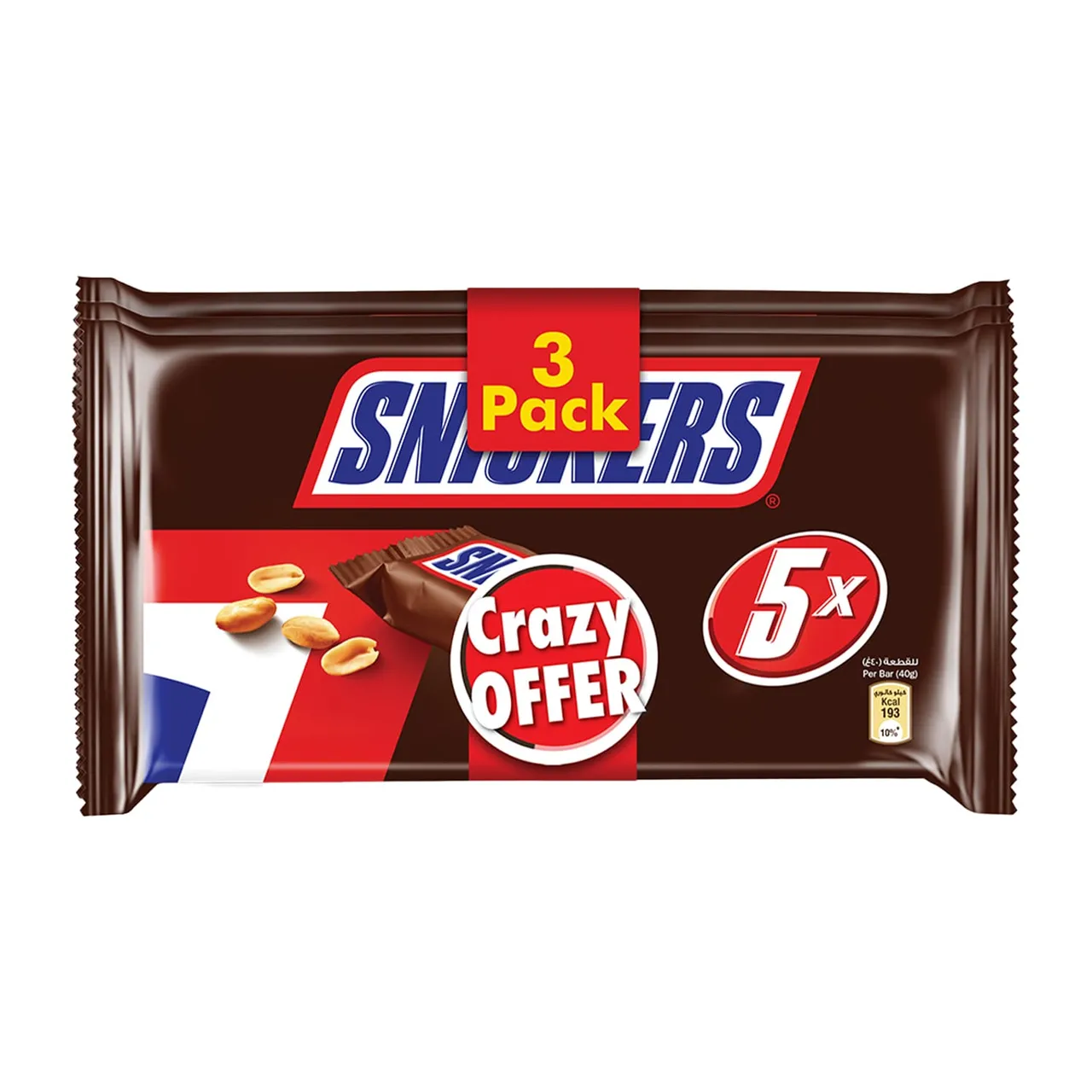 Snickers بار شوكولاتة أصلي عبوة اقتصادية 3pkt