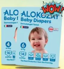 Alokozay Premium Baby Diapers Size 1/2/3/4/4+/5/6/7