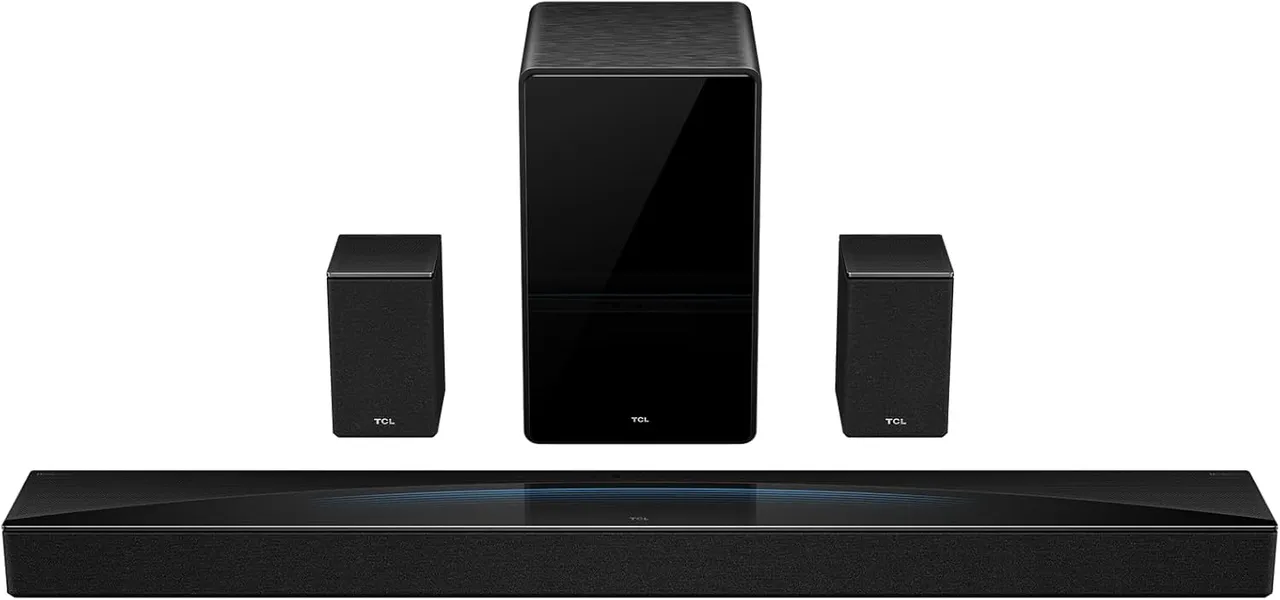 TCL ساوند بار Q85H Pro بقنوات 7.1.4 | Dolby Atmos DTS:X | قوة صوت 860W | مضخم صوت لاسلكي وسماعات محيطية لاسلكية | Bluetooth 5.1 AirPlay2 HDMI eARC | Q85H Pro