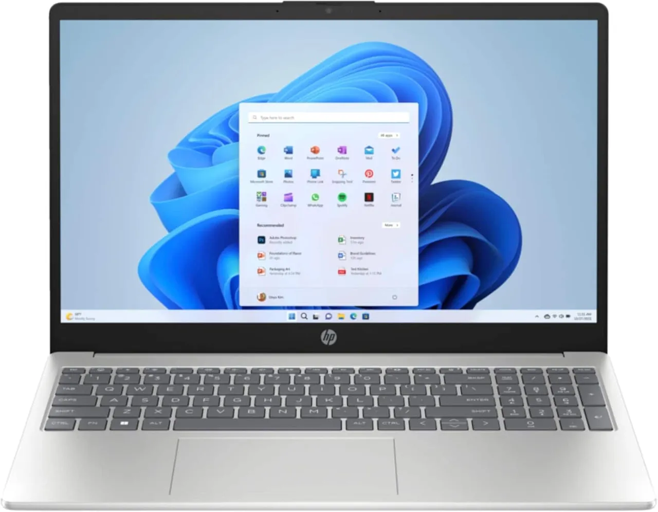 HP لابتوب 2024 15s بشاشة 15.6 بوصة FHD، معالج Intel Core i7-1355U، ذاكرة 16GB DDR4 RAM، تخزين 1TB NVMe SSD، كرت Intel Iris X، نظام Windows 11 فضي طبيعي (محدث)