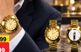 Men’S Gold-Plated Analog Watch