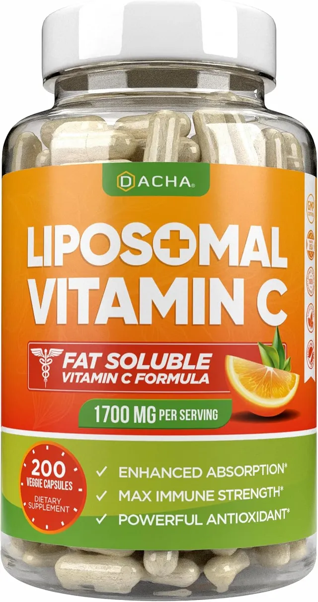 Dacha Nutrition Natural Liposomal Vitamin C - Immune System & Collagen Booster, 1700mg