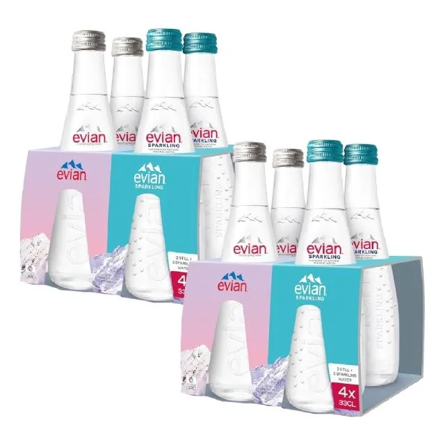 Evian Mineral Water 2 Sparkling & 2 Still