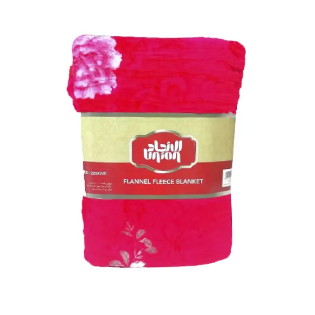 Union Flannel Fleece Blanket Red - 220 x 240cm
