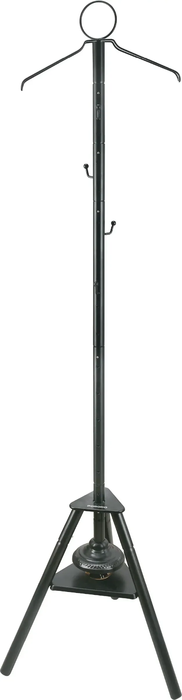 porodo Lifestyle Clothing Bukhour Incense Burner, 186cm Height, Smart Bukhour Design, Built-In Incense Ventilation Holes, Wrinkle Removal & Scenting, Sturdy Non-Skid Base, Hanger Hook, Black