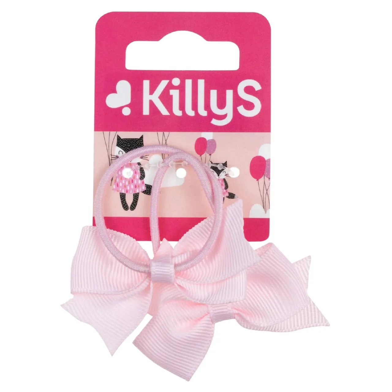 Killys ربطات شعر للأطفال بفيونكات وردية، ربطات شعر مطاطية بفيونكة من الشريط، وردي فاتح