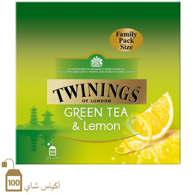 Twinings Pure Green Tea & Lemon - 100 Bags