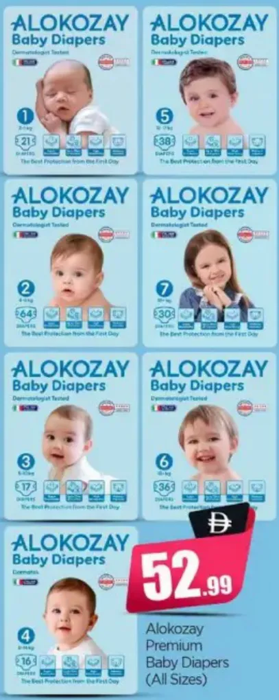 Alokozay Premium Baby Diapers All Sizes