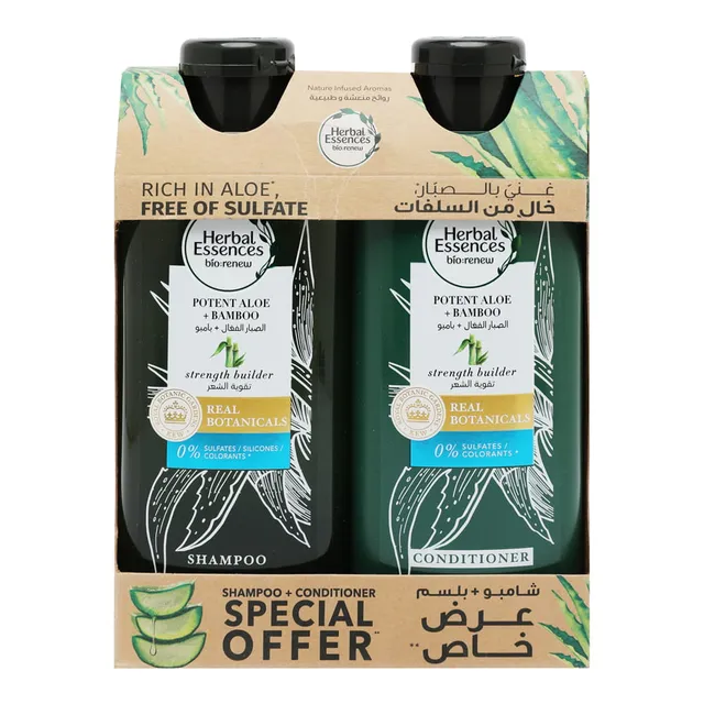 Herbal Essence Sulfate Free Potent Aloe + Shampoo & Conditioner Set