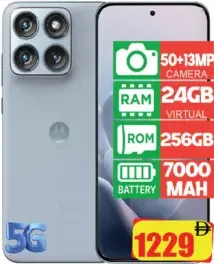 Motorola Edge 70Fusion كاميرا 50+13MP، ذاكرة افتراضية 24GB، تخزين 256GB، بطارية 7000mAh