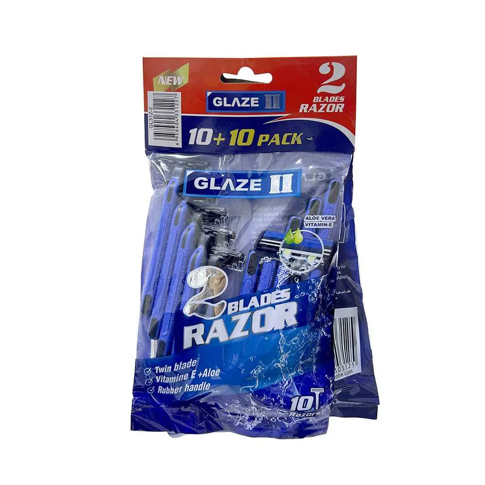 Glaze ماكينة حلاقة للاستعمال مرة واحدة بشفرتين - 20's