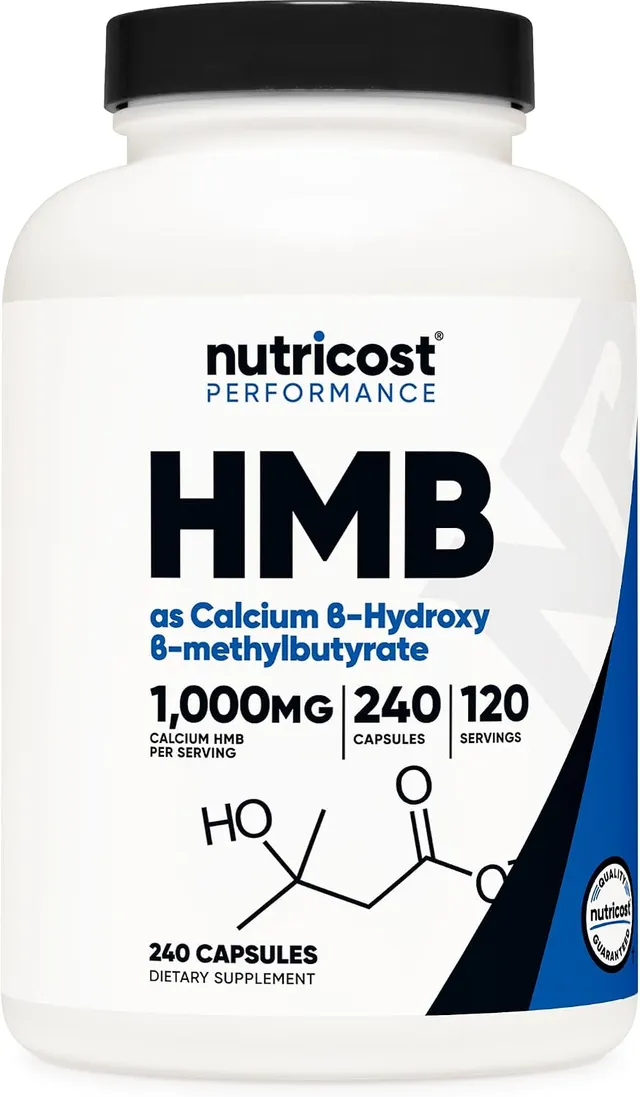 Nutricost HMB (Beta-Hydroxy Beta-Methylbutyrate) 1000mg (240 Capsules), 500mg Per Capsule, 120 Servings, Gluten Free and Non-GMO