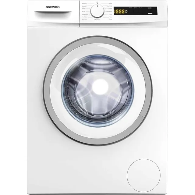 Daewoo Washer, Front Load Washing Machine 1200 RPM, 15 Wash Programmes, Drum Clean, Anti Allergy Function, 5 Star Energy Rating, White, DWD,7W1211, Made in Turkey, 1 Year Warranty