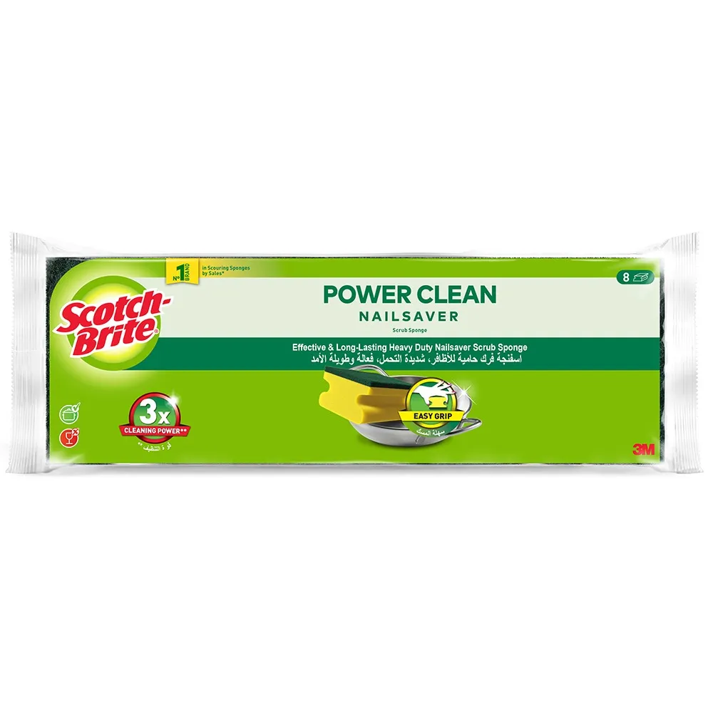 Scotch Brite إسفنجة فرك كلاسيكية حماية الأظافر - 8 pcs