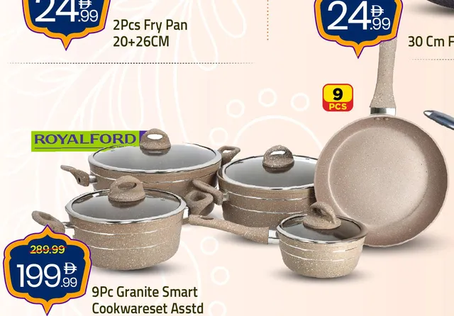 Royalford Granite Smart Cookwareset Assorted