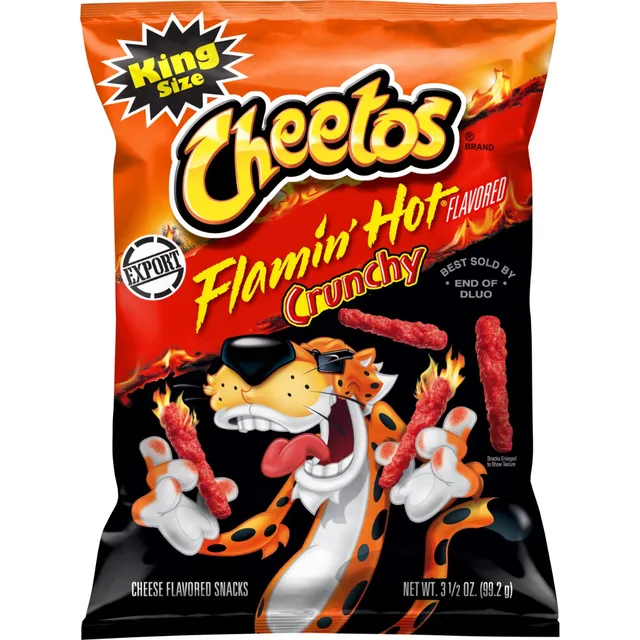 Fritolays Cheetos Flamin Hot Flavored Crunchy Snacks