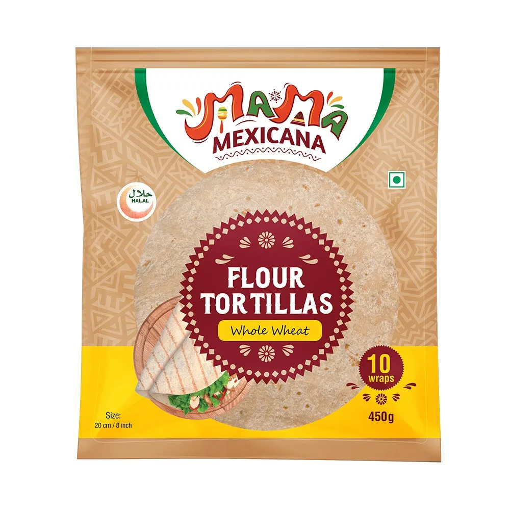 Mama Mexicana لفائف تورتيلا بالقمح الكامل 20cm - 10 Pcs