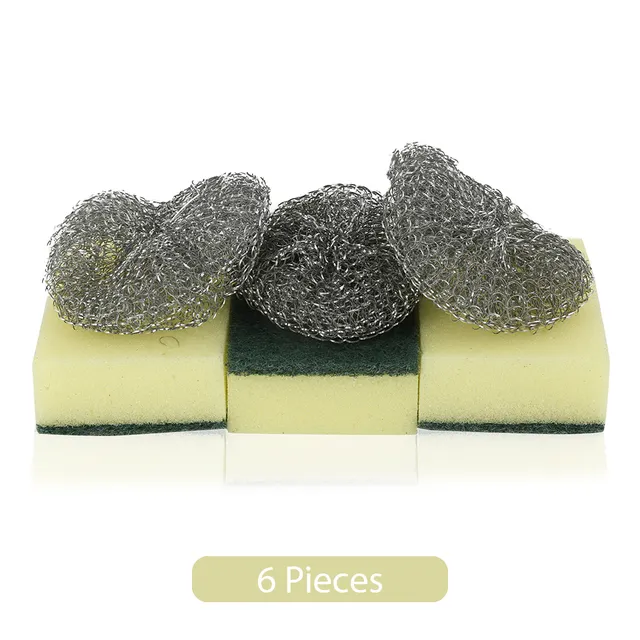 Union Pot Scourer and Sponge Scourer - 6 Pcs