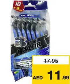 Glaze Triple Blade Disposable Razor