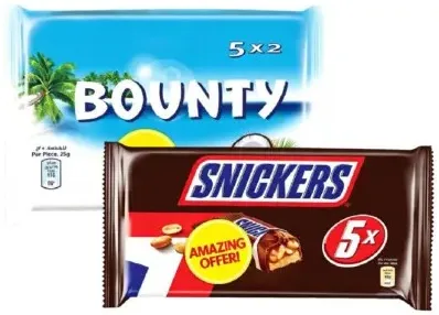 Snickers / Bounty عبوة متعددة snickers أو bounty