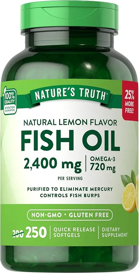 Nature'S Truth 1200mg كبسولات زيت السمك أوميغا 3، 250 Count