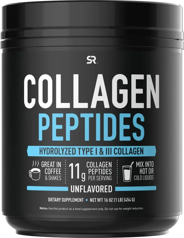Sports Research Grass-Fed, Certified Paleo Friendly, Non-Gmo And Gluten-Free Unflavored Collagen Peptides Powder (16 Oz)
