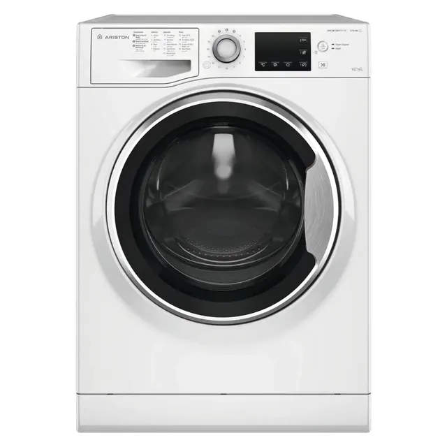 Ariston 9/ Front Loading Washer Dryer NDB9648WSGCC, Delay Start, 1400 rpm, Stainless Steel, White