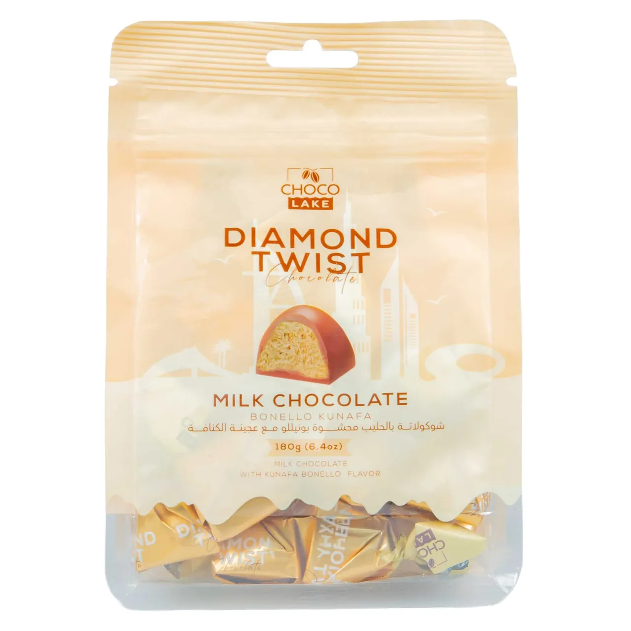 Choco Lake شوكولاتة بالحليب بالكنافة Bonello بخيوط Diamond Twist