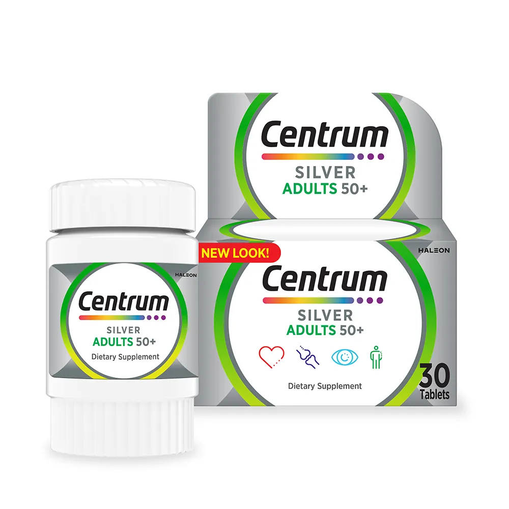 Centrum Silver مع اللوتين مصمم خصيصا للبالغين فوق 50 سنة 30 قرص