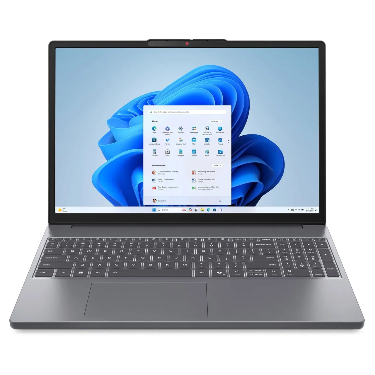 Lenovo لابتوب IdeaPad Slim 3، AMD Ryzen 5 150، ذاكرة 8GB RAM، تخزين 512GB SSD، شاشة 15.3 بوصة WUXGA IPS، Windows 11 Home، رمادي Luna Grey، 83K7012LAX