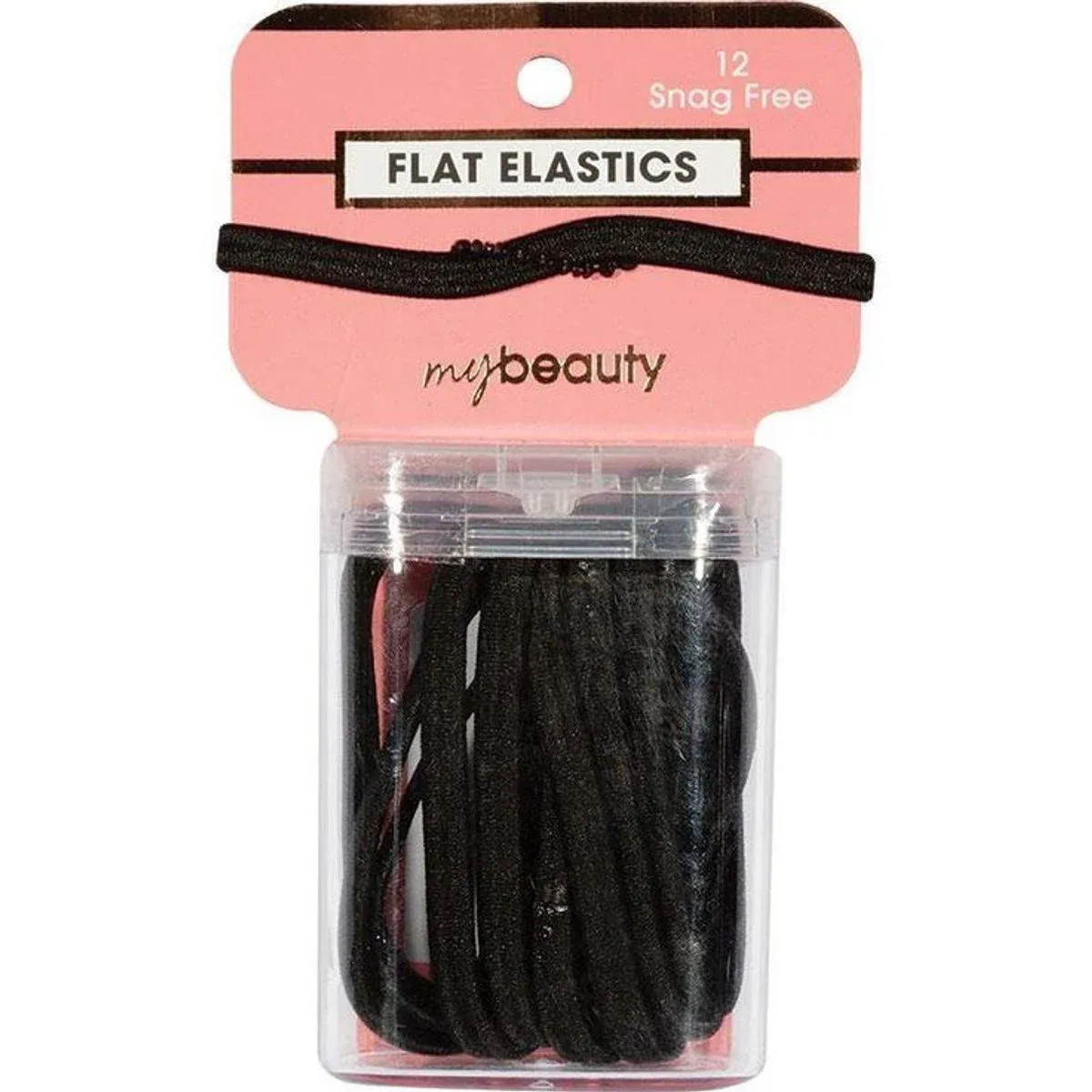 My Beauty ربطات شعر مسطحة لا تتشابك 12 Pack أسود