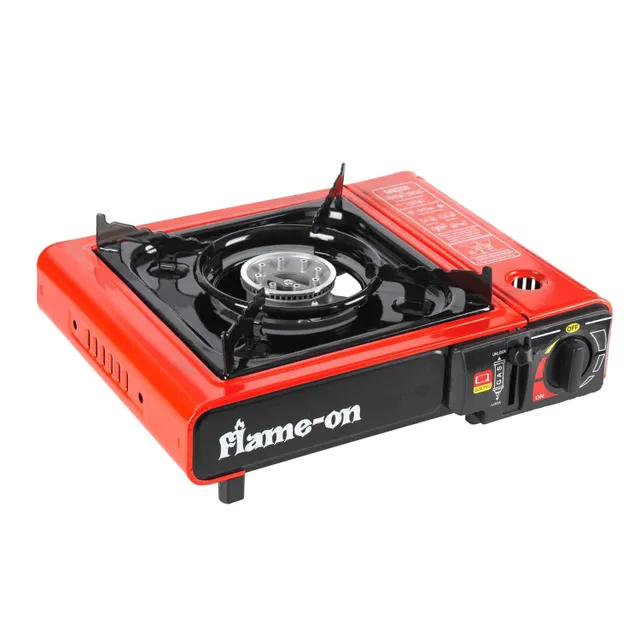 Flame-On Portable Gas Stove Red