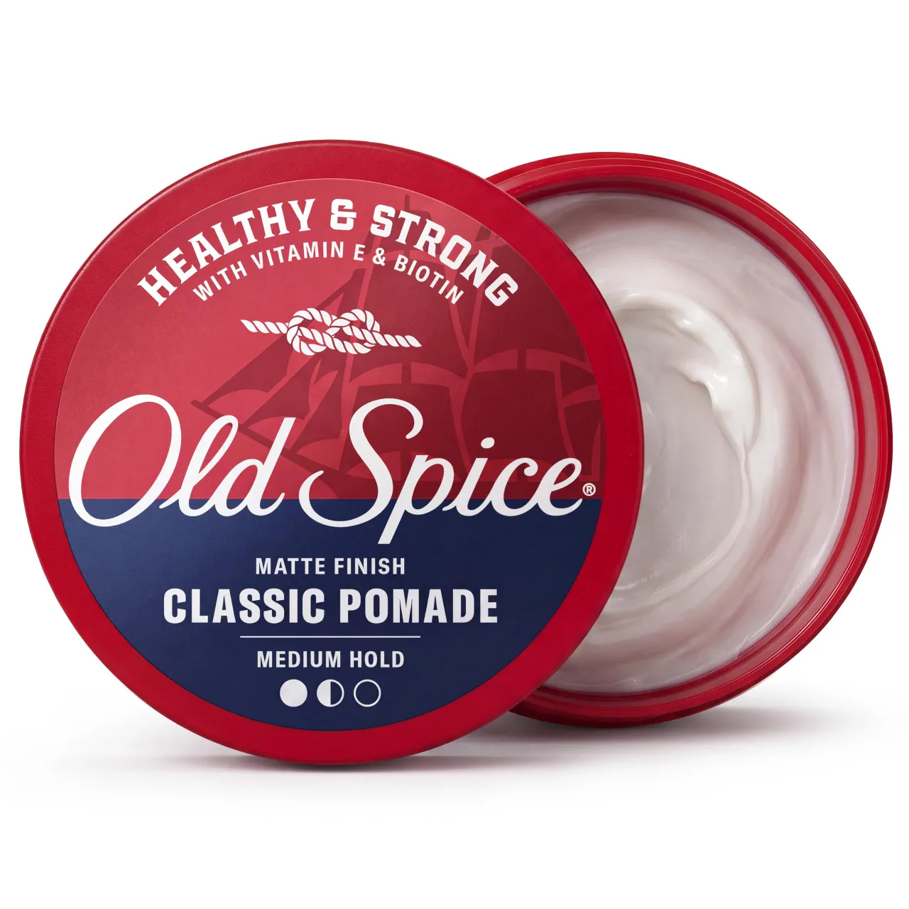Old Spice بوماد شعر الرجال صحي وقوي بفيتامين E والبيوتين ثبات متوسط ولمسة مطفية 2.22 oz