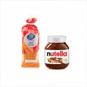 Lusine Sliced White Bread + Nutella Hazelnut Spread