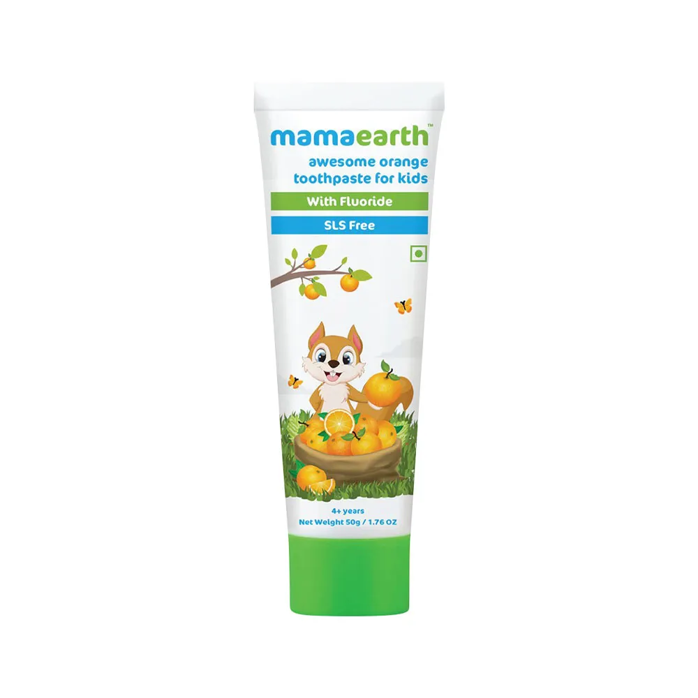 Mamaearth معجون أسنان بالبرتقال الرائع خال من السلفات