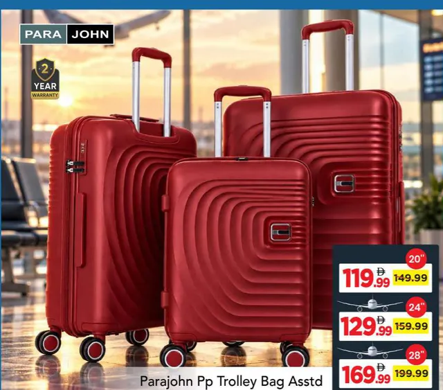 Para John PP Trolley Bag Assorted