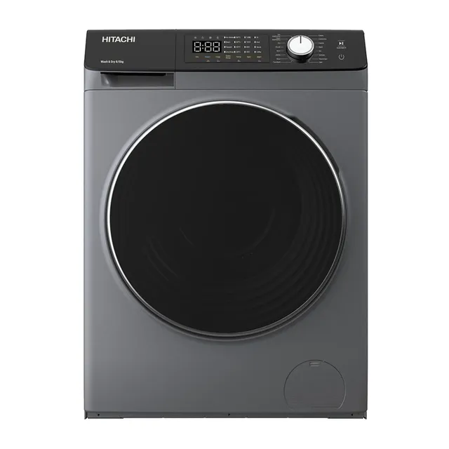 Hitachi Front Load Washer & Dryer, 1200 RPM Inverter Technology, Touch LED panel, Dark Gray, BD-D802HVOS