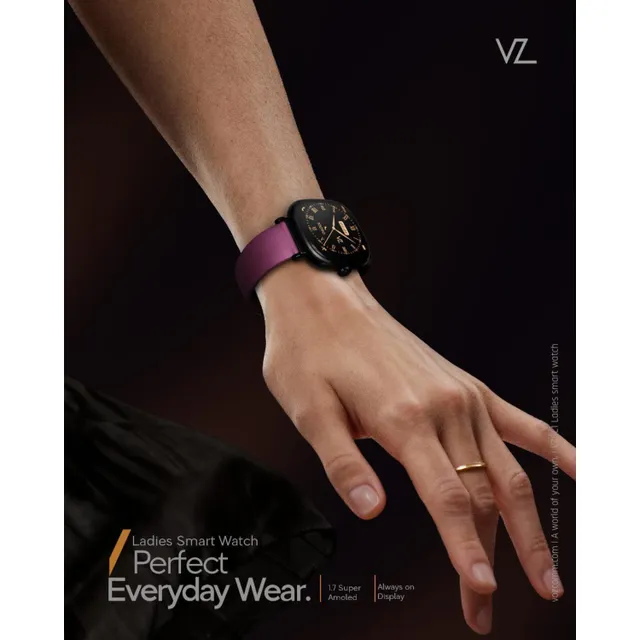 Voz Protouch Beautie' Wrist Smartwatch for Ladies, 1.7 inches AMOLED Display, Metallic, VZSL1