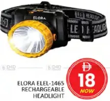 Elora Rechargeable Headlight ELEL-1465
