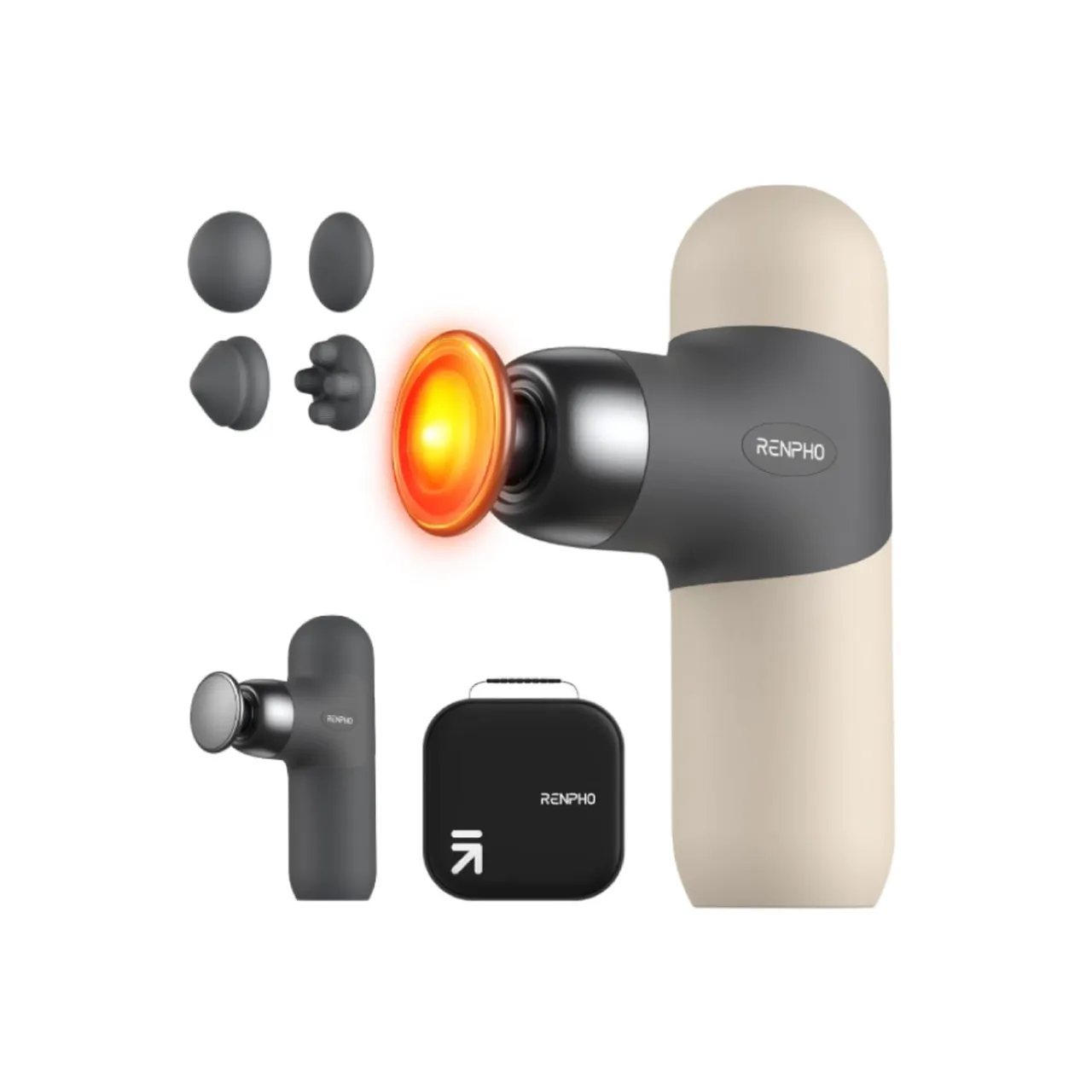 Renpho جهاز مساج صغير حراري، أسود، R-WMG10-BLK